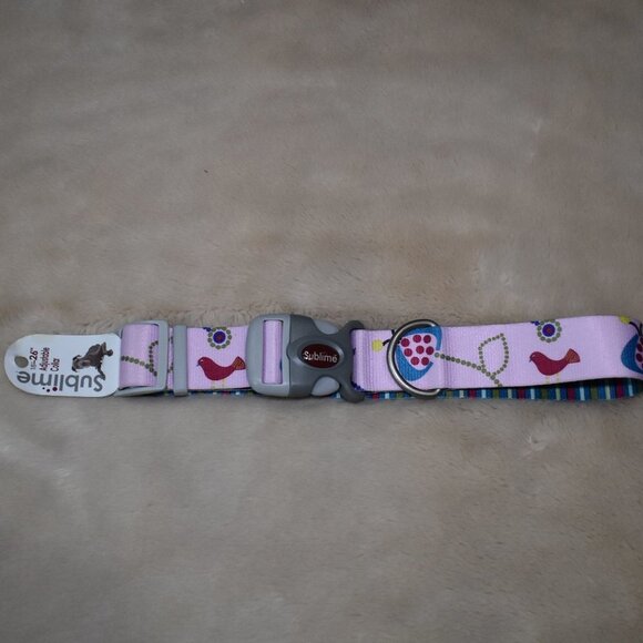 Sublime Pink Dog Collar- 18"-26" Adjustable Collar - Picture 1 of 7